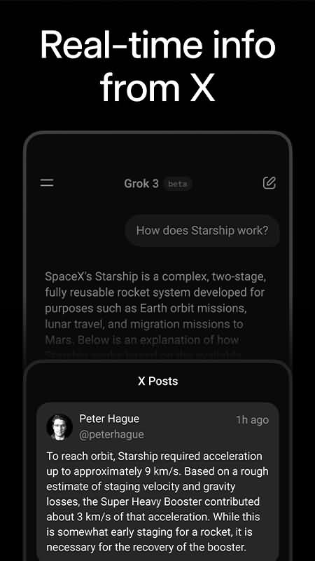 Screenshot of Grok