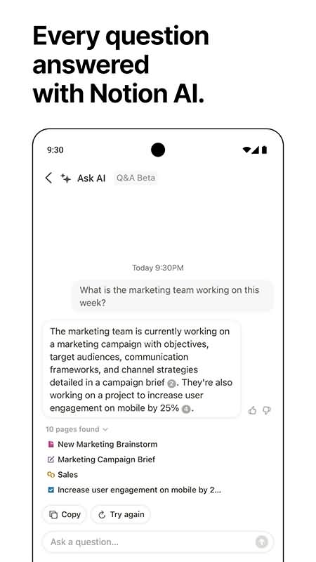 Screenshot of NotionAI